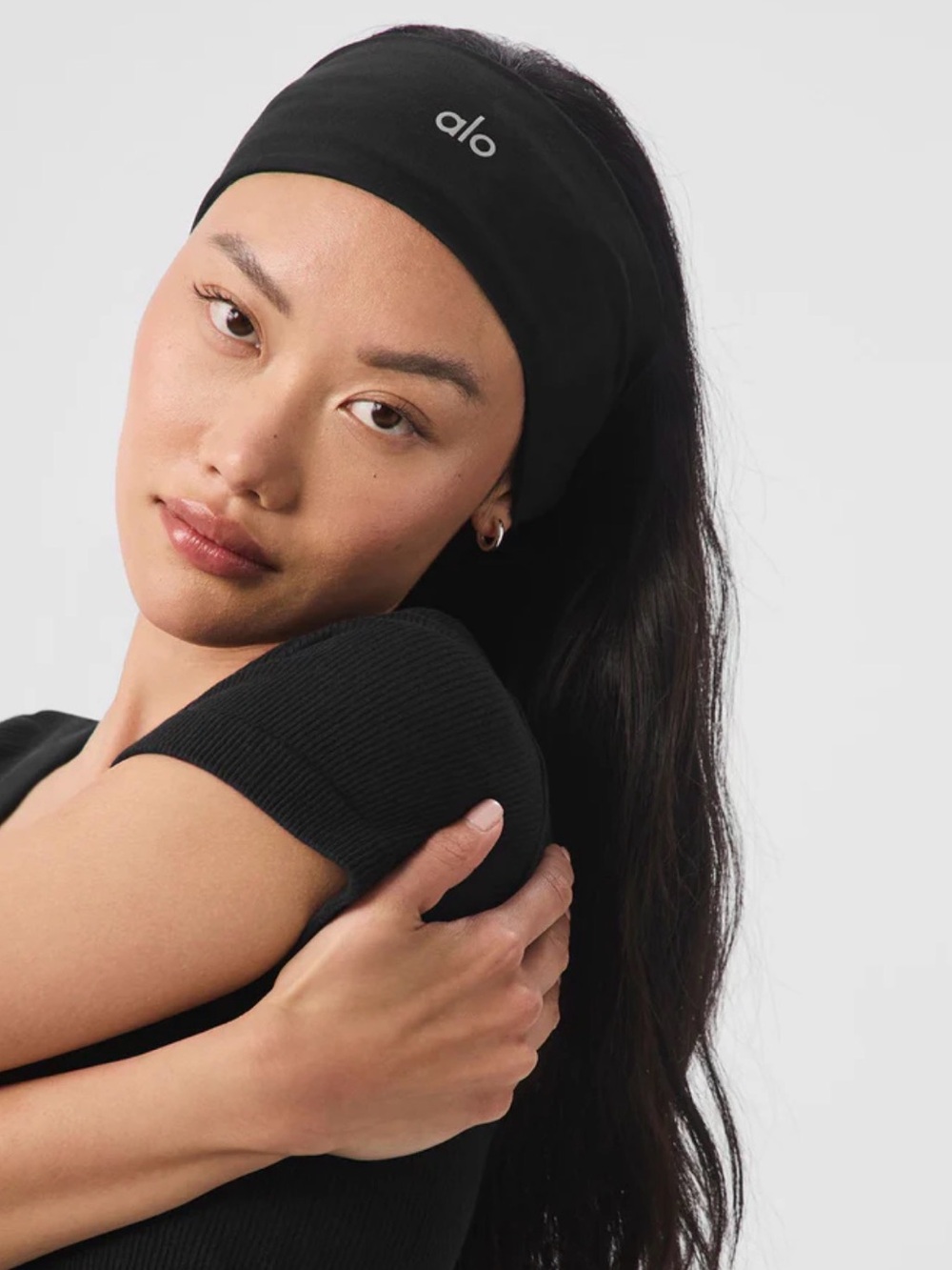 ALO Performance Conquer Black Wide Headband